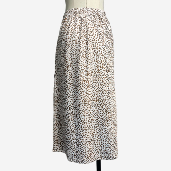 Jcrew Factory NWT cheetah leopard printed bias slip skirt midi elastic waist XS - Picture 3 of 9